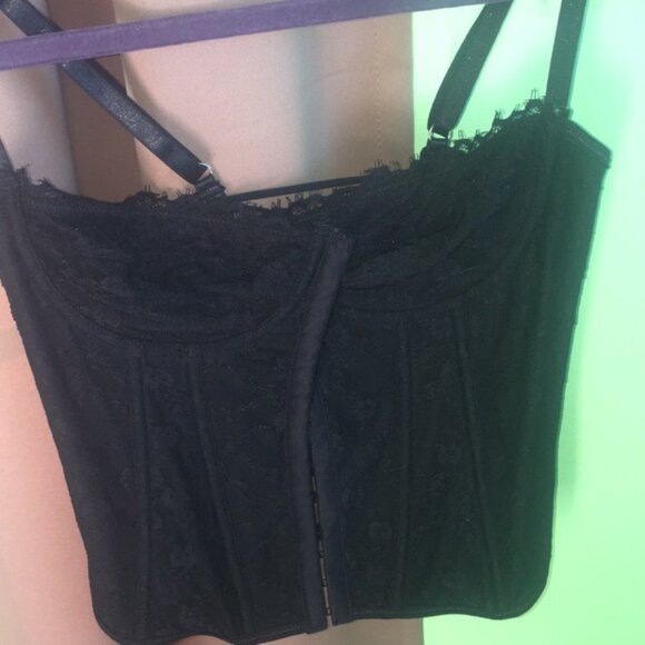 Lace up Black Lace Corset Top adjustable straps SHEIN Medium Gothcore Fairycore - Picture 4 of 9